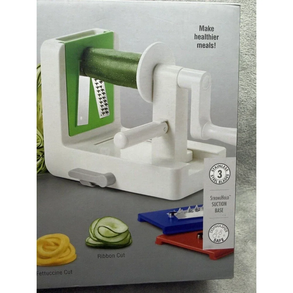 OXO Tabletop Spiralizer 3 Steel Interchangeable Blades Noodle Slicer Spiral Food